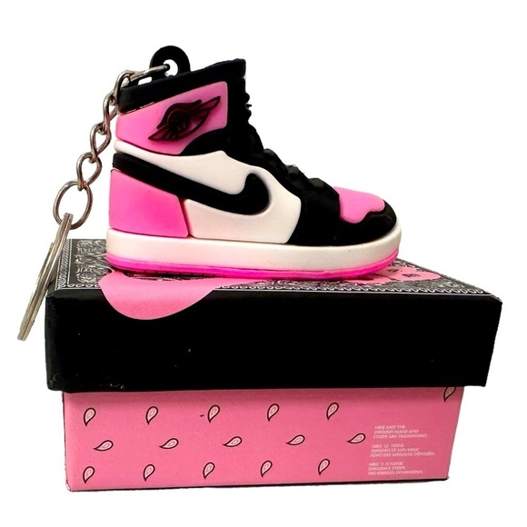 Air Jordan SB High Top Nike Key Chain/ Bag Charm Pink/ Black/White Comes w/ box - Picture 1 of 16